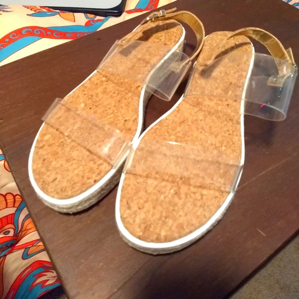 Mix No. 6 Clear Strap Platform Sandals, 9.5